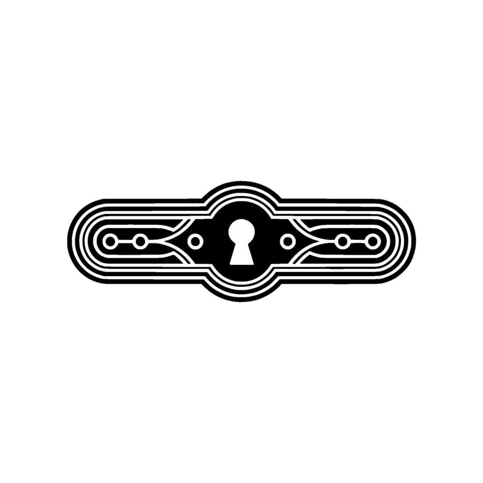 Art Deco Keyhole Ornament - Geometric Black White vector
