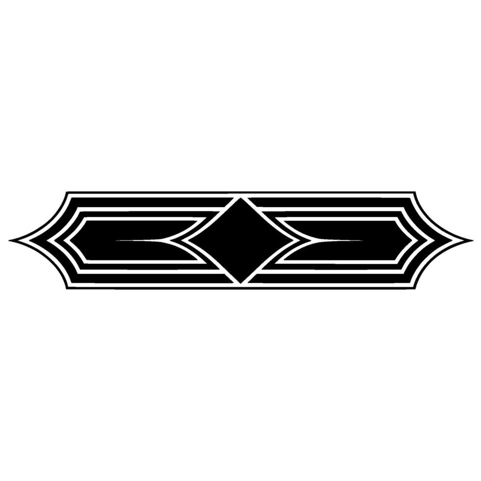 Art Deco Ornament in Black and Silver on White Background vector