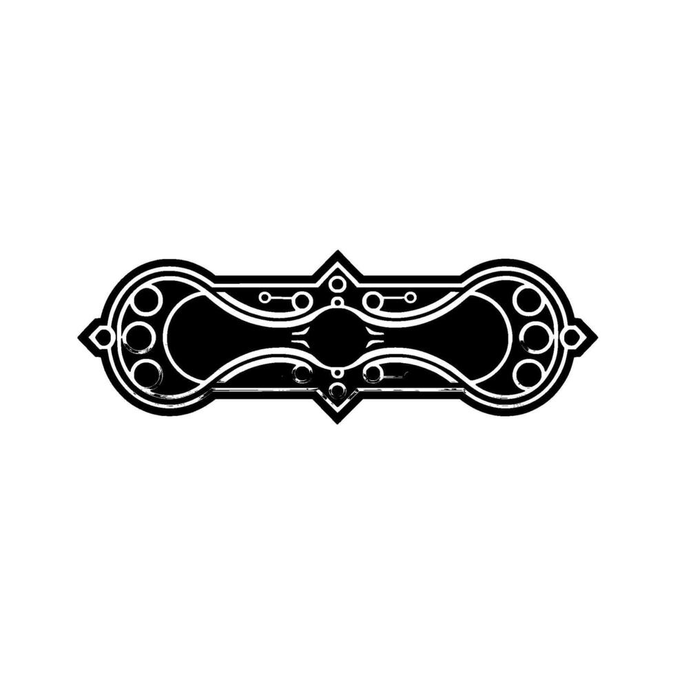 Art Deco Emblem, Black and Silver, Minimalist vector