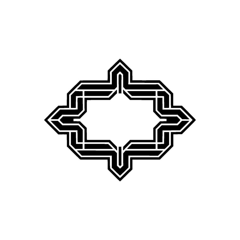 Geometric Black and White Frame , Ornamental Element vector