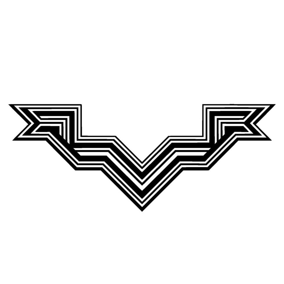 Geometric Line Art Black and Silver Abstract Ornament on White Background vector