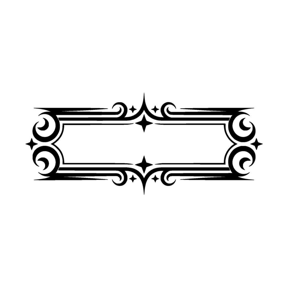 Elegant Black Ornamental Frame on White Background, Border vector