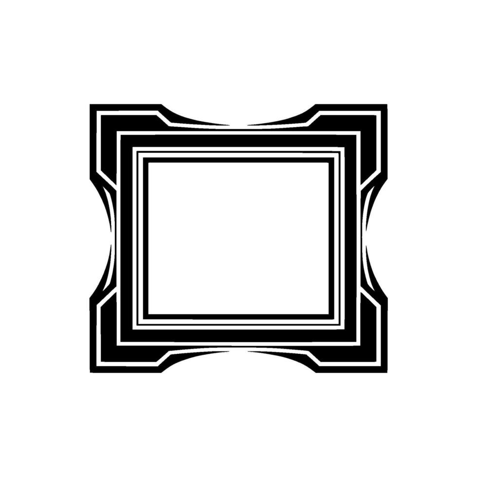 Art Deco Frame, Black and White, Isolated on White, Minimalist vector