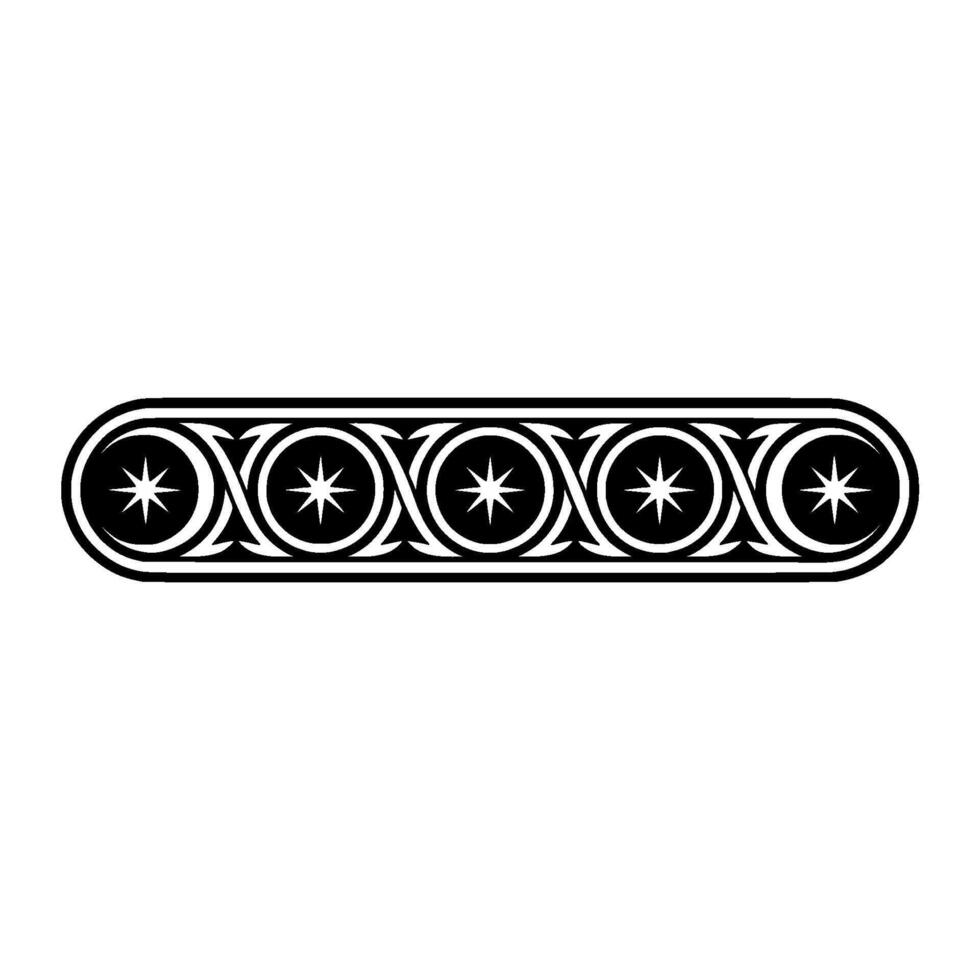 Elegant Black and White Star Pattern Border on White vector