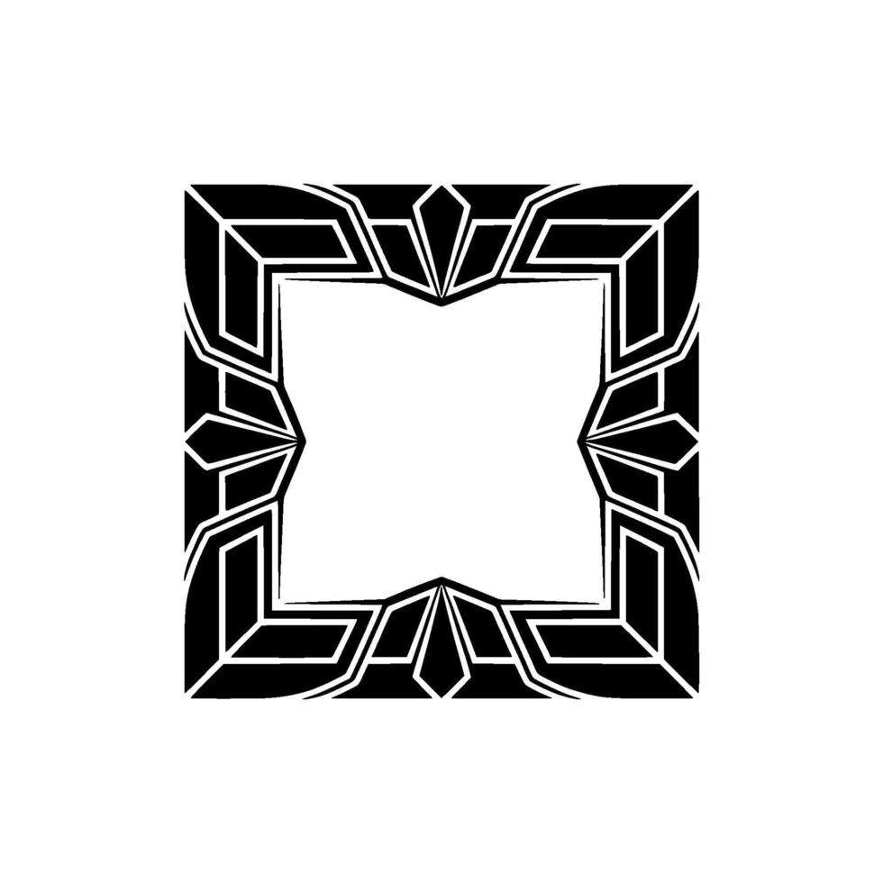 Geometric Art Deco Frame on White Background - Border vector