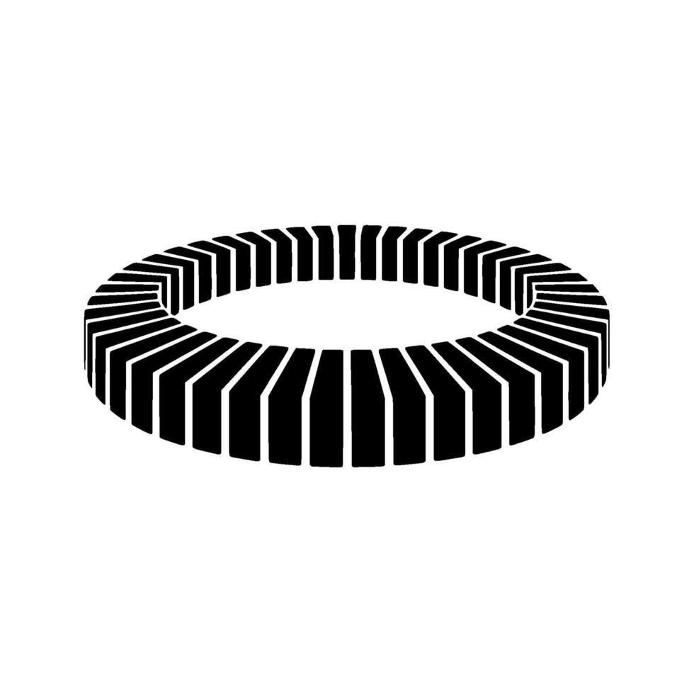 Abstract Geometric Ring in Black and White vector