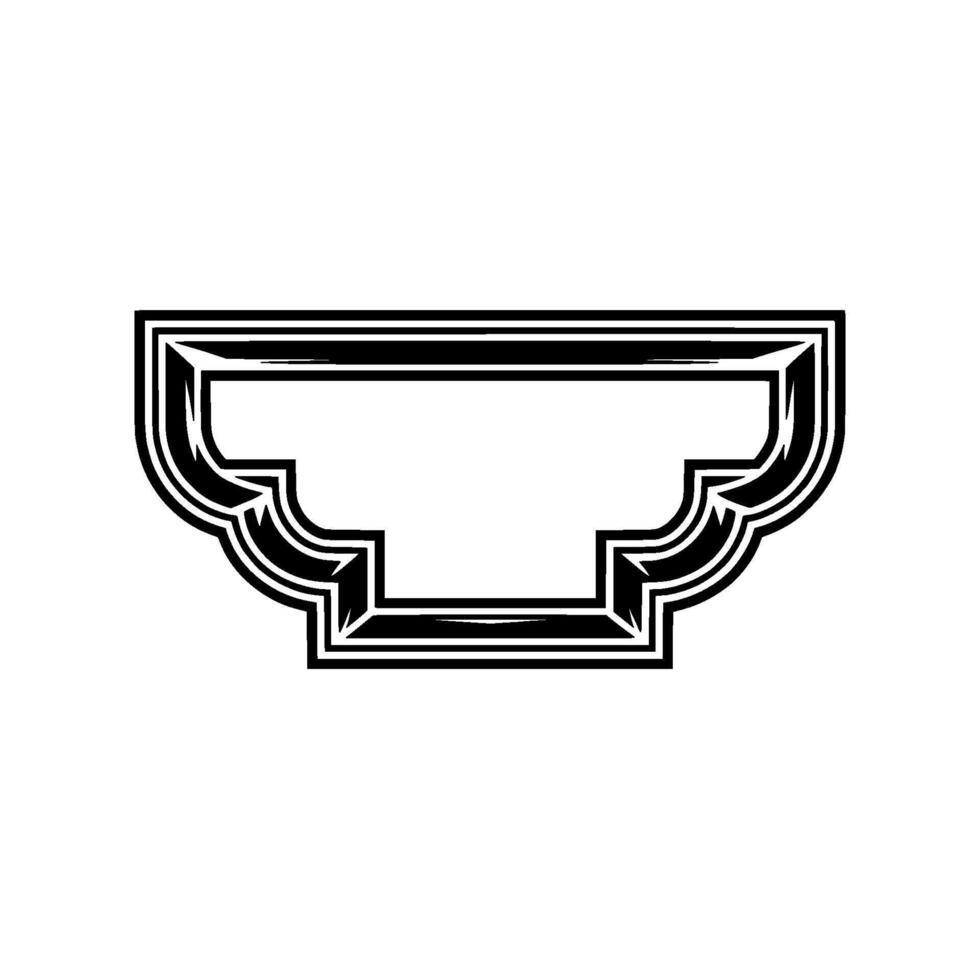 Art Deco Inspired Decorative Frame in Black and Silver, Isolated vector