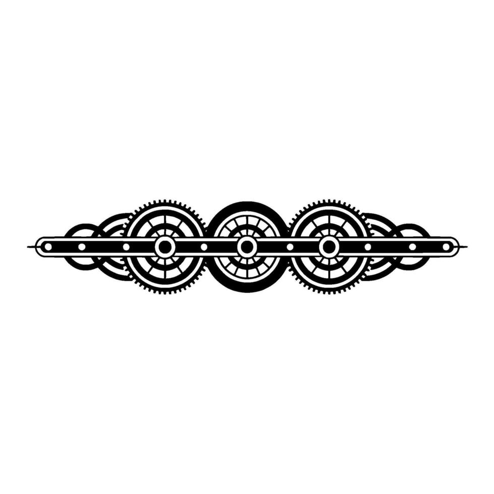 Abstract Gear Wheel - Black and White Symmetry, Modern Tech vector