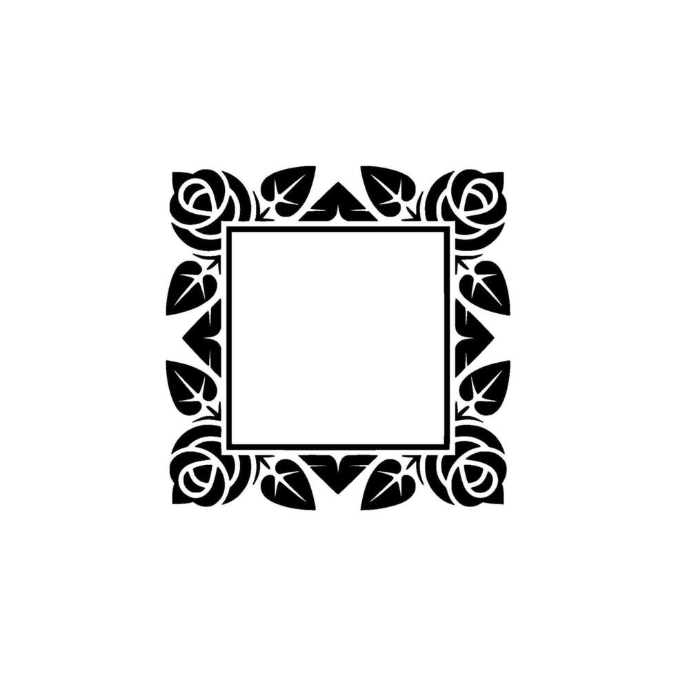 Elegant Floral Frame, Black and White , Invitation, Decoration vector