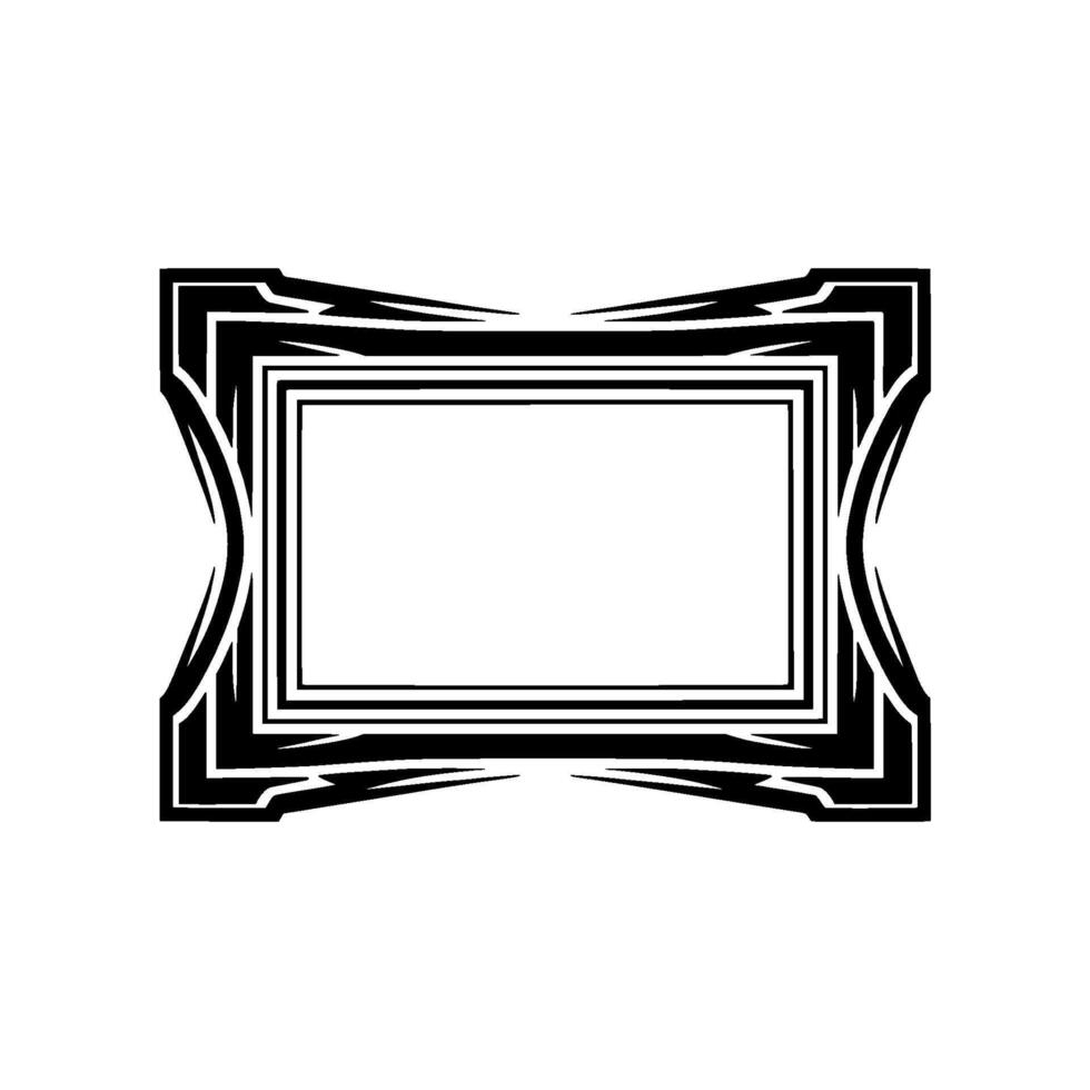 Art Deco Frame, Geometric Black White on Neutral Background vector