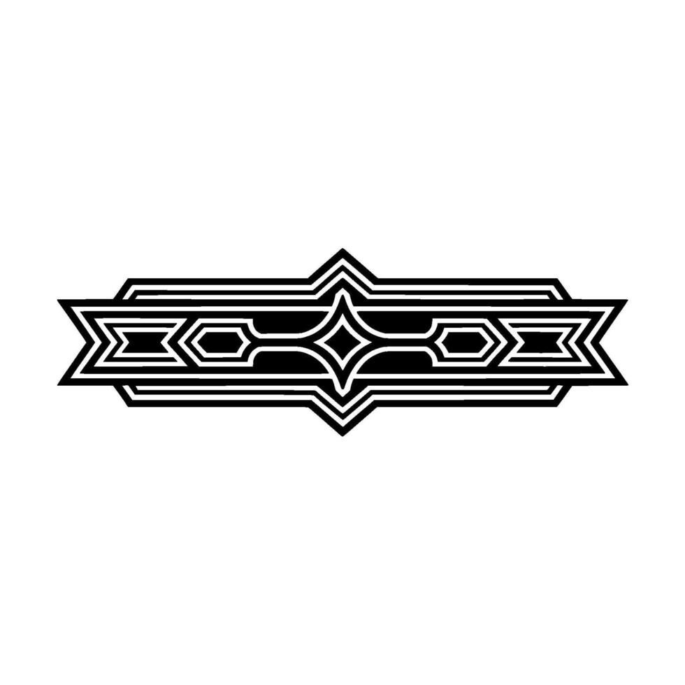 Art Deco Ornament, Black and White Geometric , Minimalist Style vector