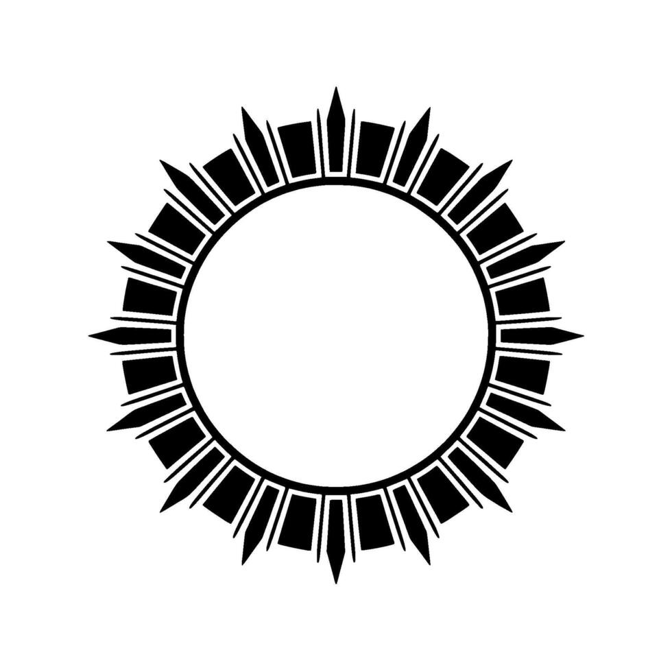 Circular Geometric Frame in Black Minimalist Element vector