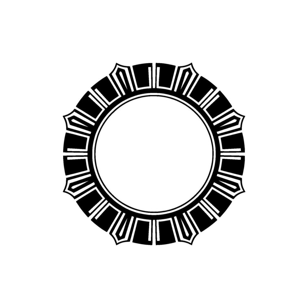 Art Deco Circle Frame Geometric , Minimalist Ornament vector