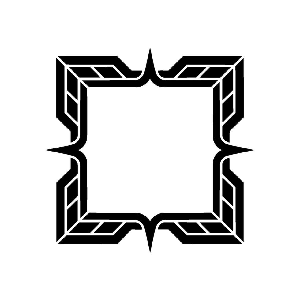Geometric Art Deco Frame Element - Minimalist Black and White vector