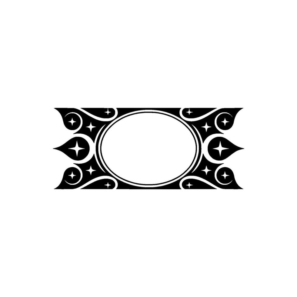 Elegant Black and White Oval Frame, Decorative , Ornament vector