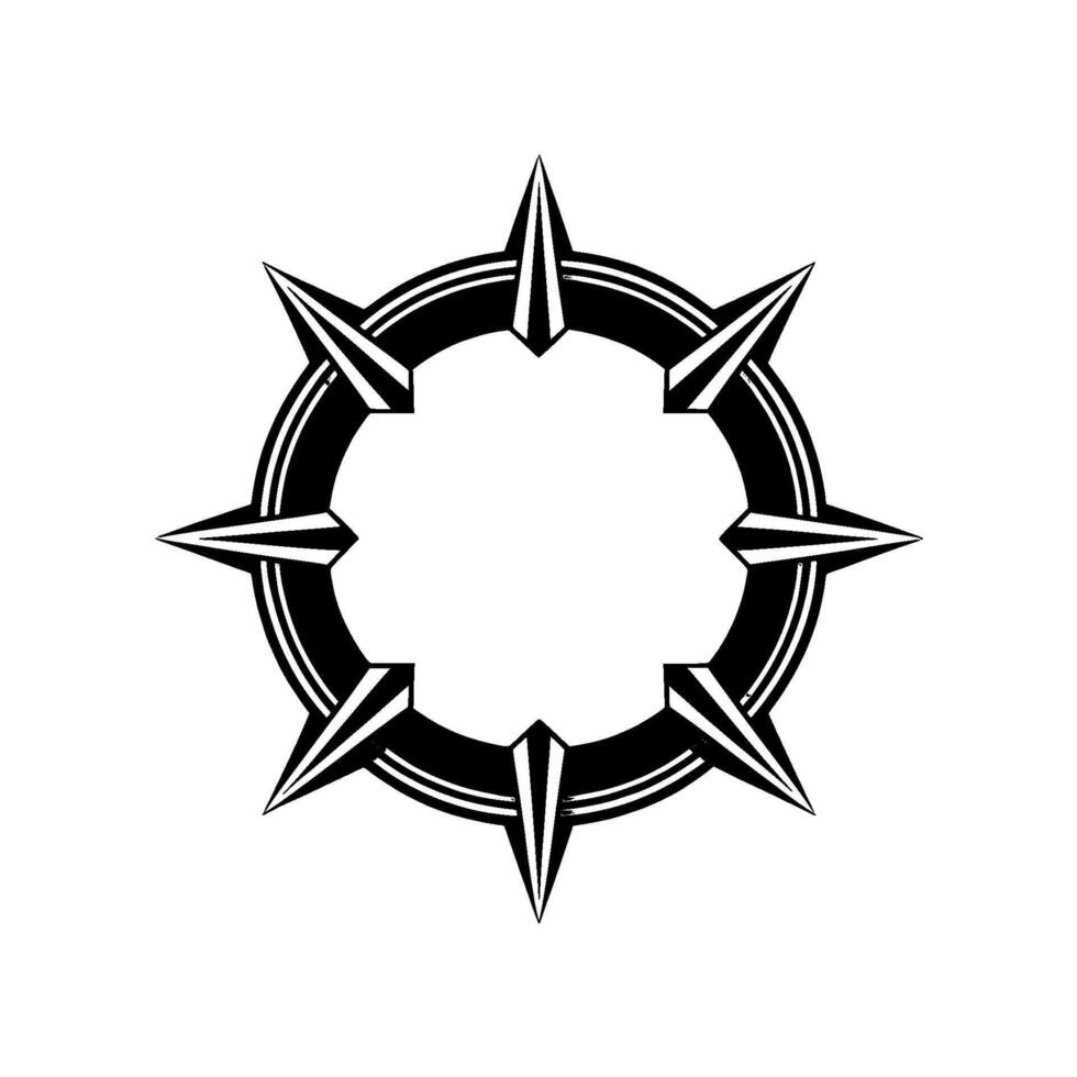 Geometric Spiked Ring on White, Modern Edgy vector