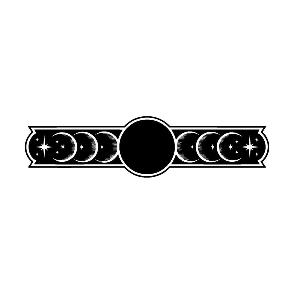Elegant Celestial Emblem Crescent Moons and Stars vector
