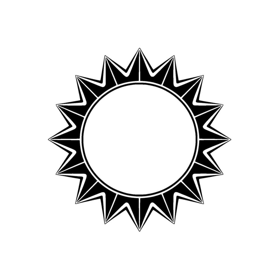 Minimalist Sunburst , Black White Geometric vector
