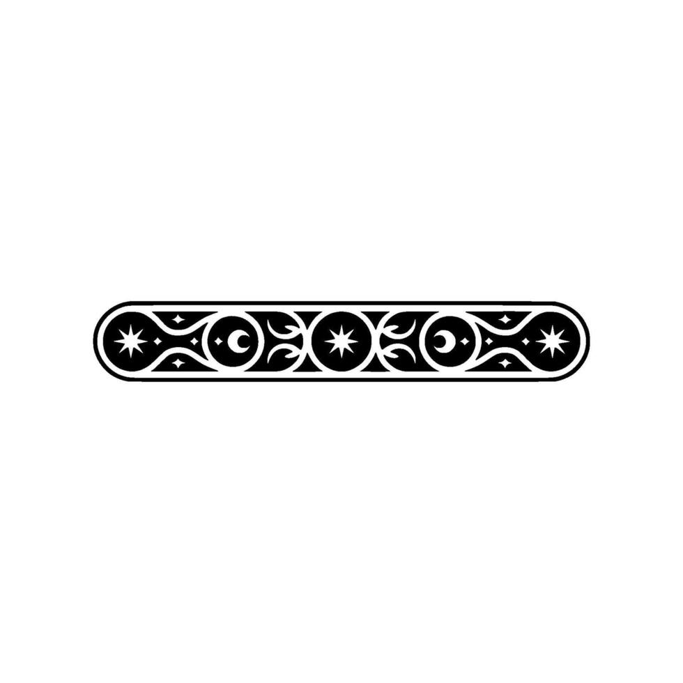 Celestial Ornament Stars Moons Border on White vector