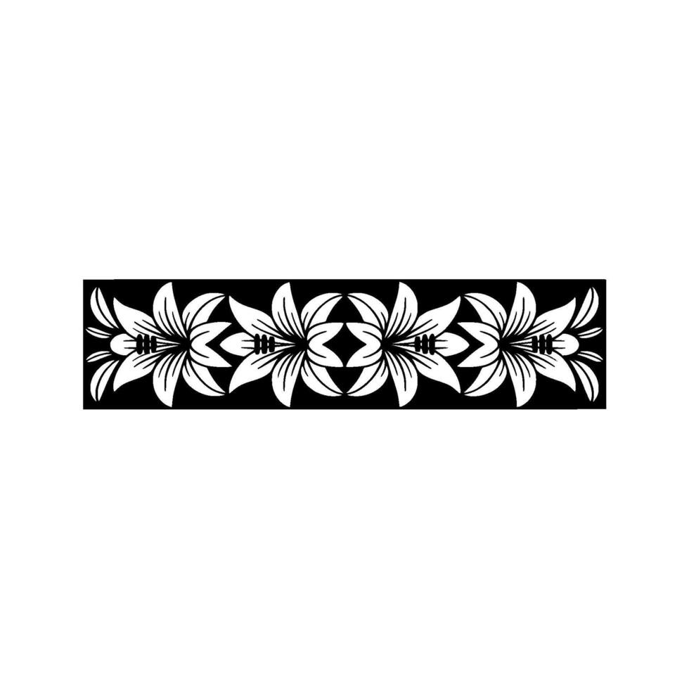 Elegant Floral Border Black and White Minimalist Pattern vector