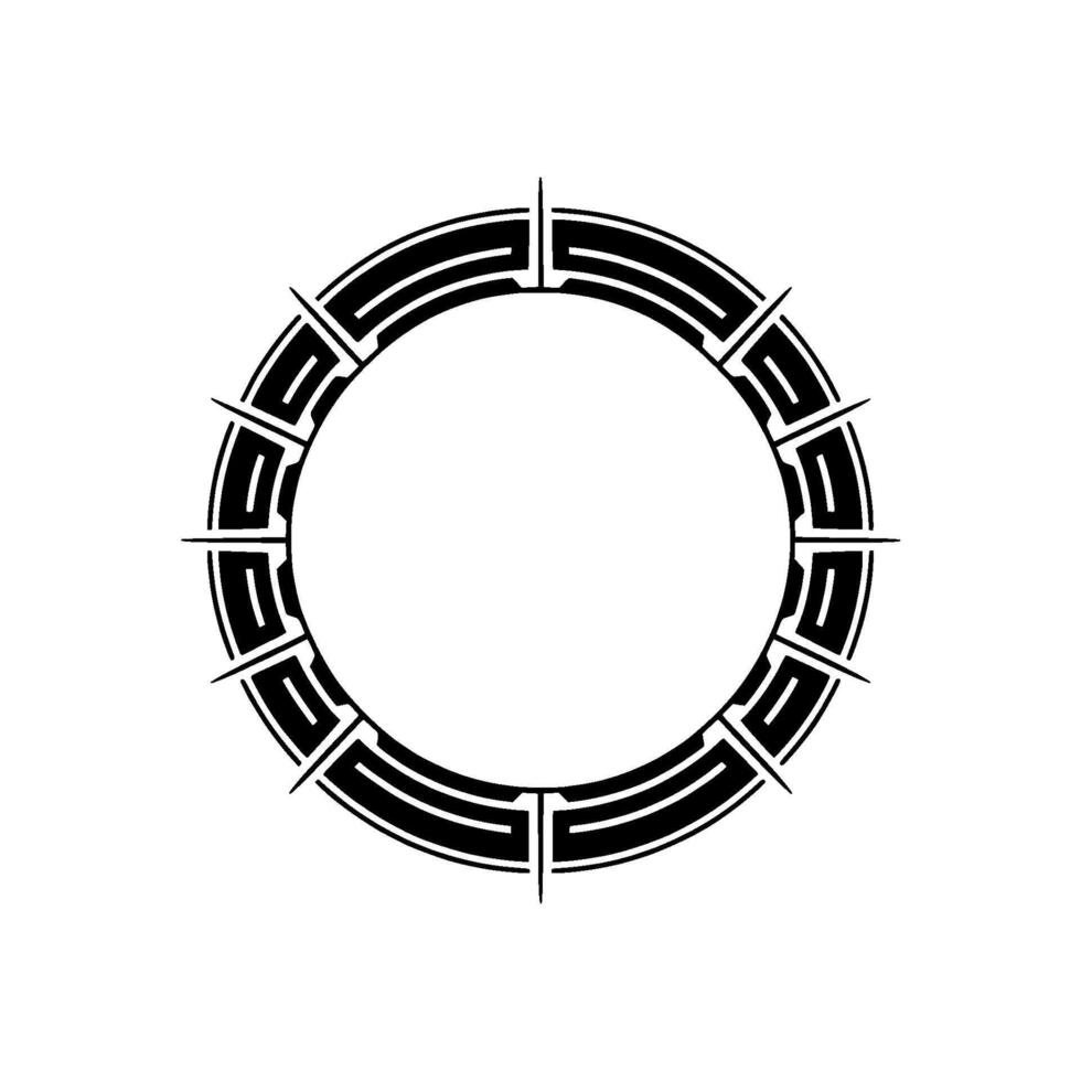 Geometric Black Circle Ornament, Modern , Neutral Background vector