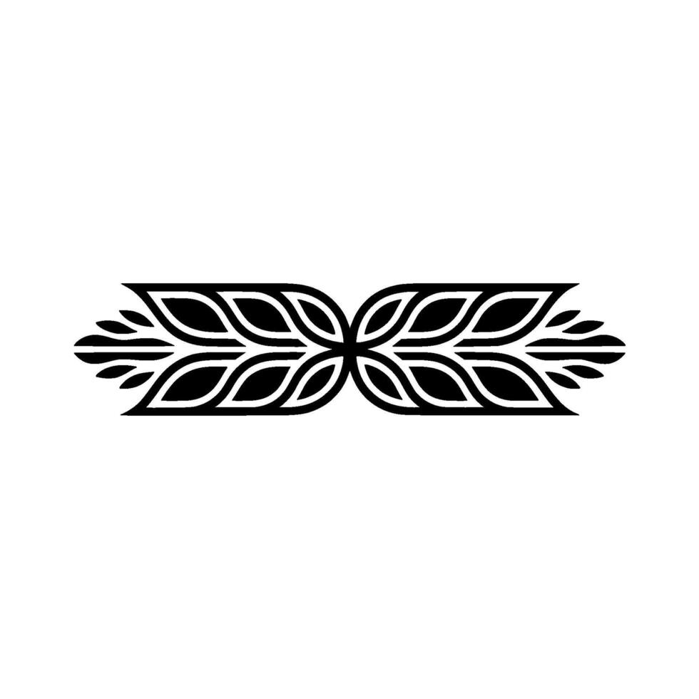Elegant Floral Border - Black and White Decorative Element, Ornament vector