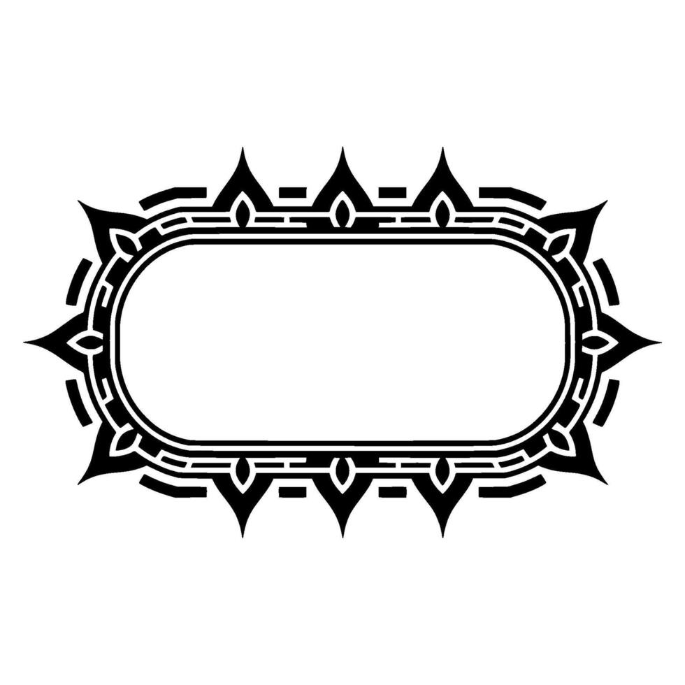Ornate Black White Oval Frame , Elegant Border, Decorative Element vector