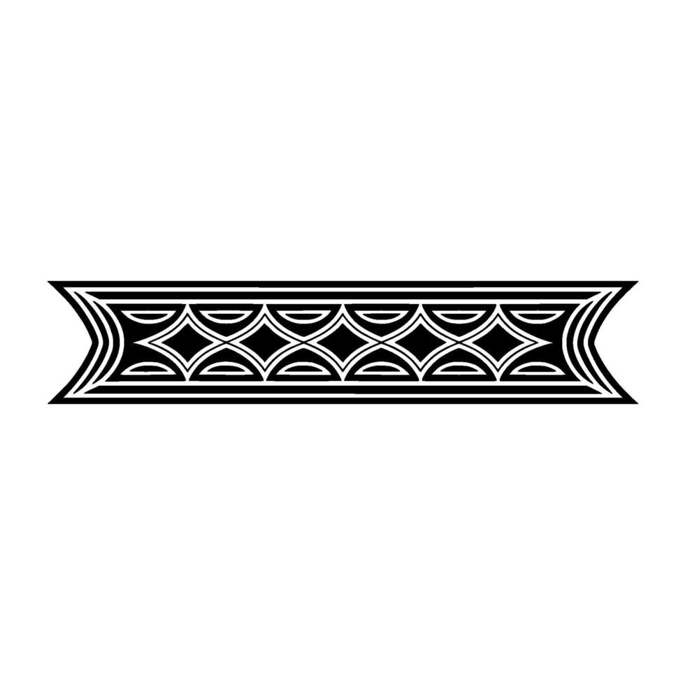Geometric Ribbon Border , Black Silver on White vector