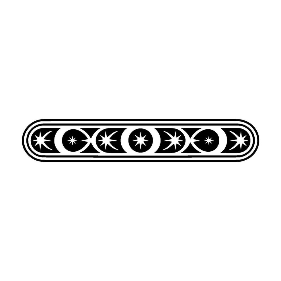 Celestial Border , Black White, Minimalist, Decorative Element vector