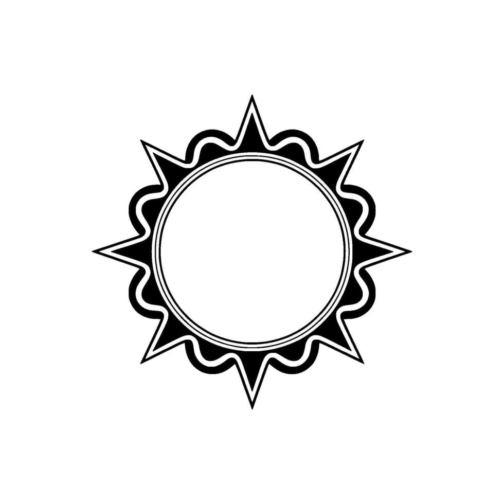 Black and White Decorative Sunburst Frame or Badge Element vector