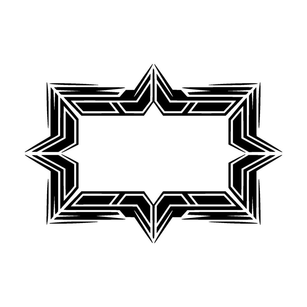 Geometric Black and White Frame Minimalist Starburst vector