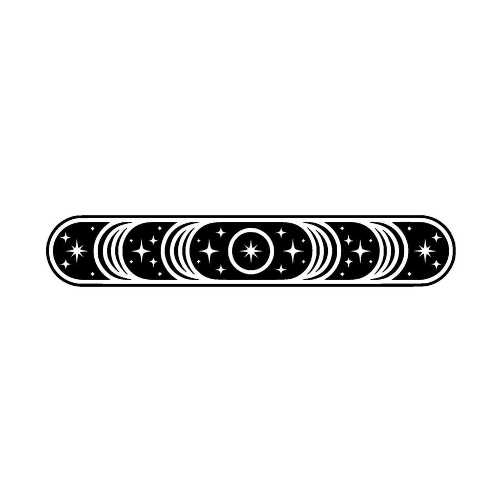 Celestial Ornament , Geometric Space , Black White vector