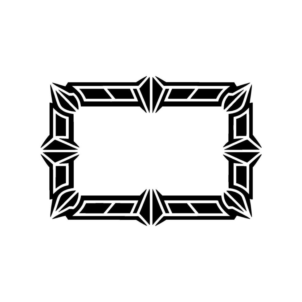 Art Deco Black Frame on White Background vector