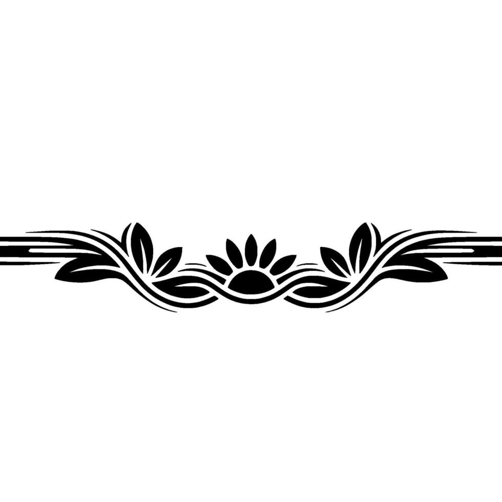 Floral Border Decorative Black Element on Gradient Background vector