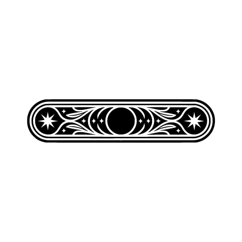 Ornate Black White Emblem - Decorative Element, Symbol vector