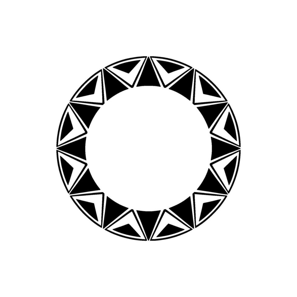 Geometric Black White Circle Frame Abstract Element vector