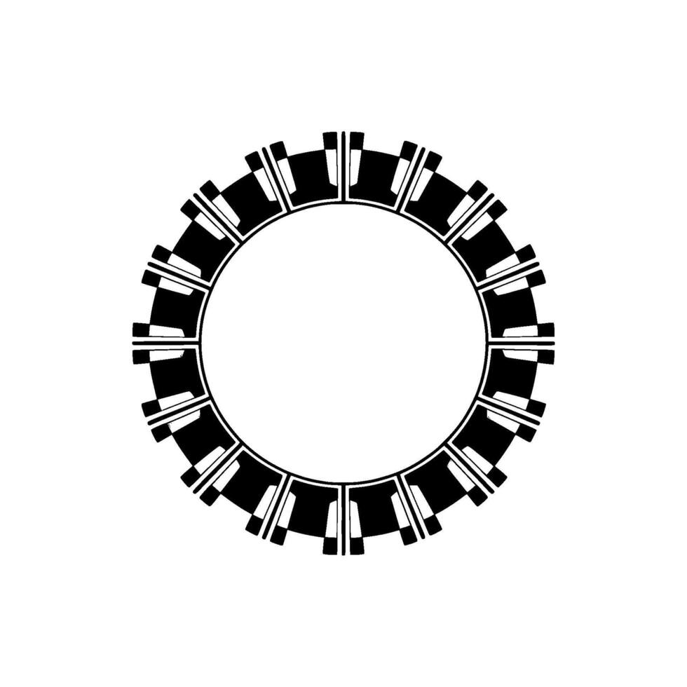 Geometric Circular Frame Minimalist on Cream Background vector