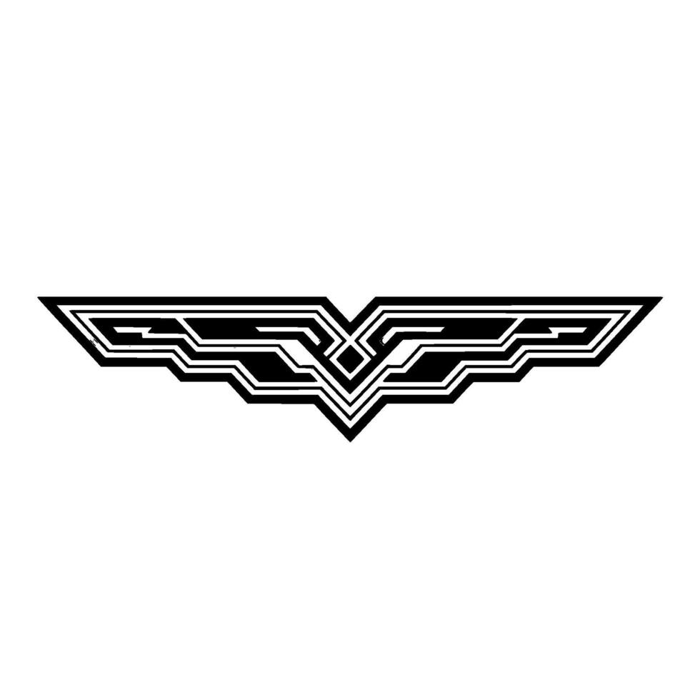 Abstract Wing , Geometric, Black Gray, Illustration vector