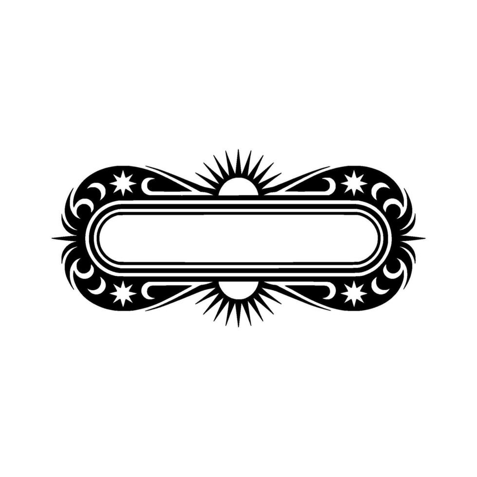 Ornate Black White Label , Decorative Border vector
