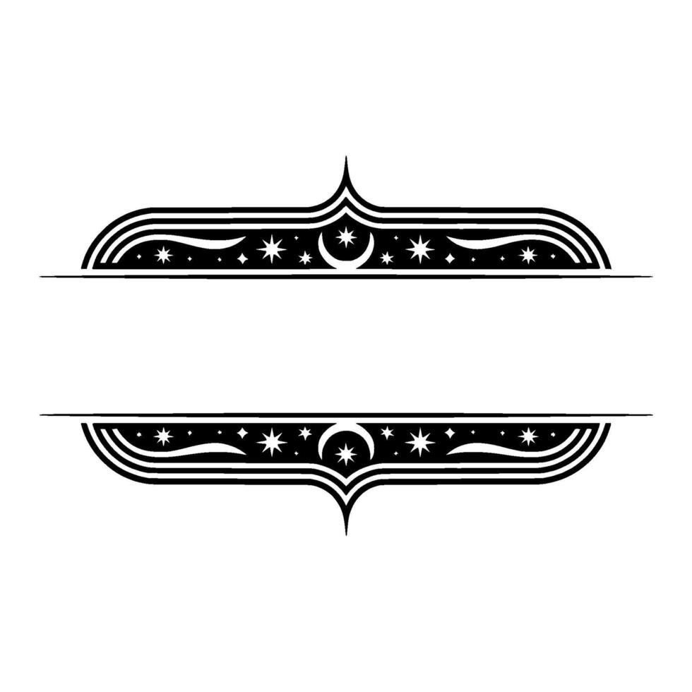 Celestial Divider Stars, Moon, and Decorative Border vector