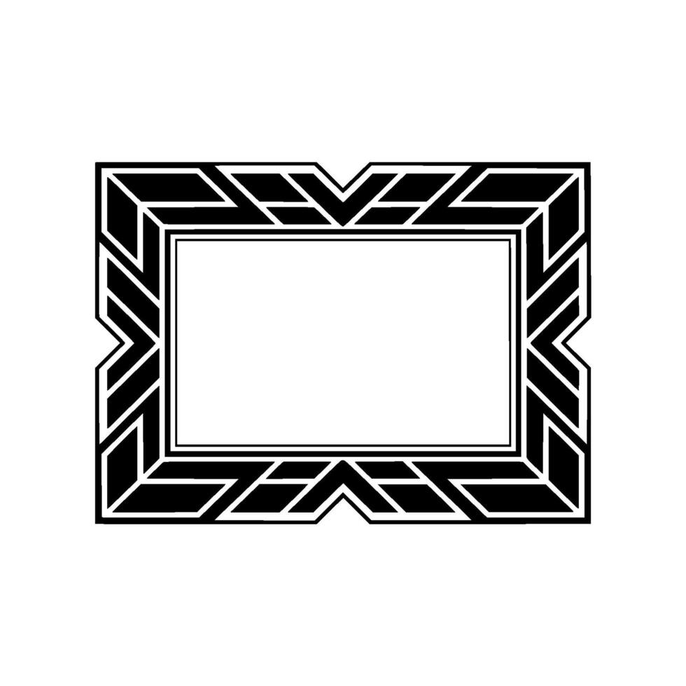 Art Deco Frame Illustration, Black and White Geometric , Blank Space for Text vector