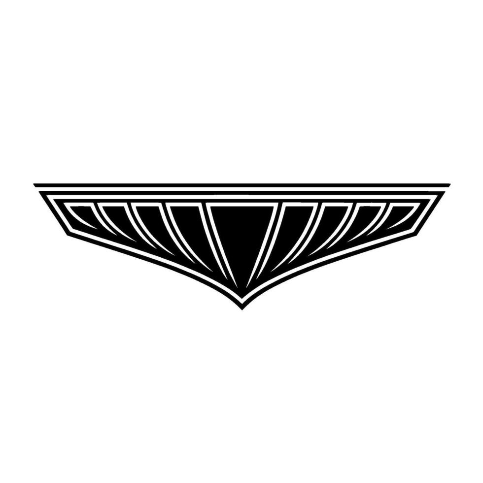 Geometric Black White Emblem , Abstract Decoration on Light Background vector