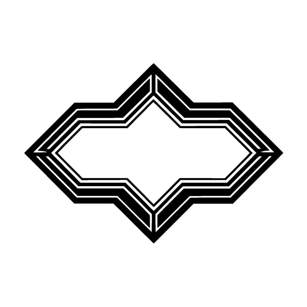 Geometric Black and White Frame with Empty Space, Clean Minimalist vector