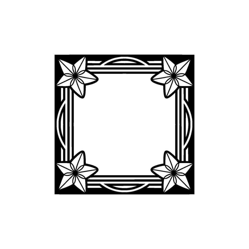 Elegant Art Deco Star Frame on White Background vector