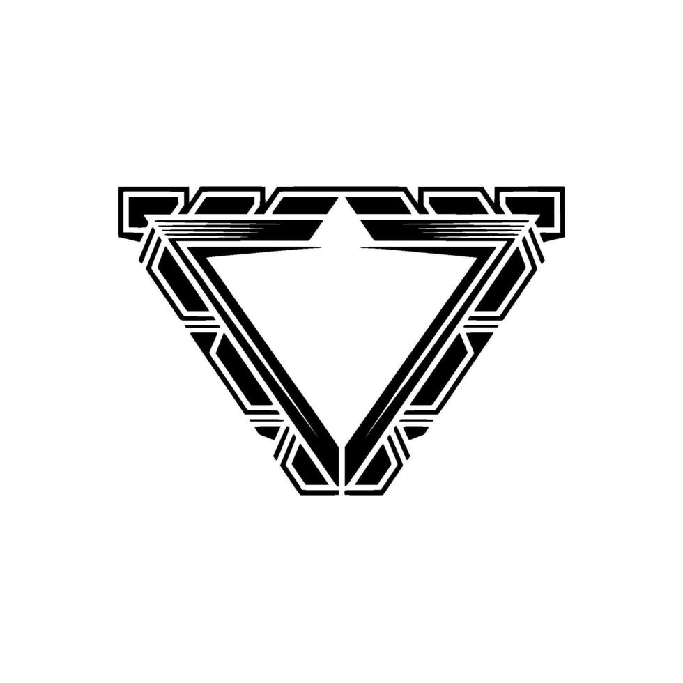 Geometric Triangle , Art Deco Style, Black and White vector