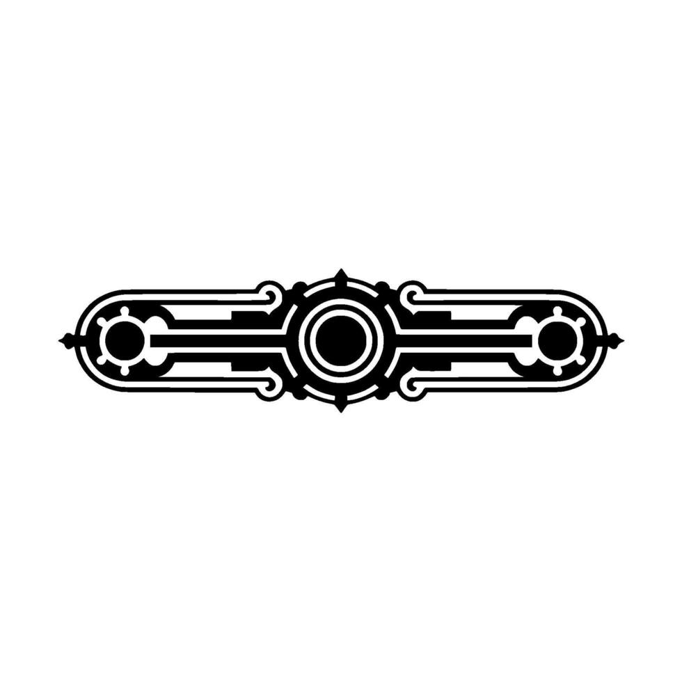 Decorative Black White Art Deco Style Ornament, Minimalist vector