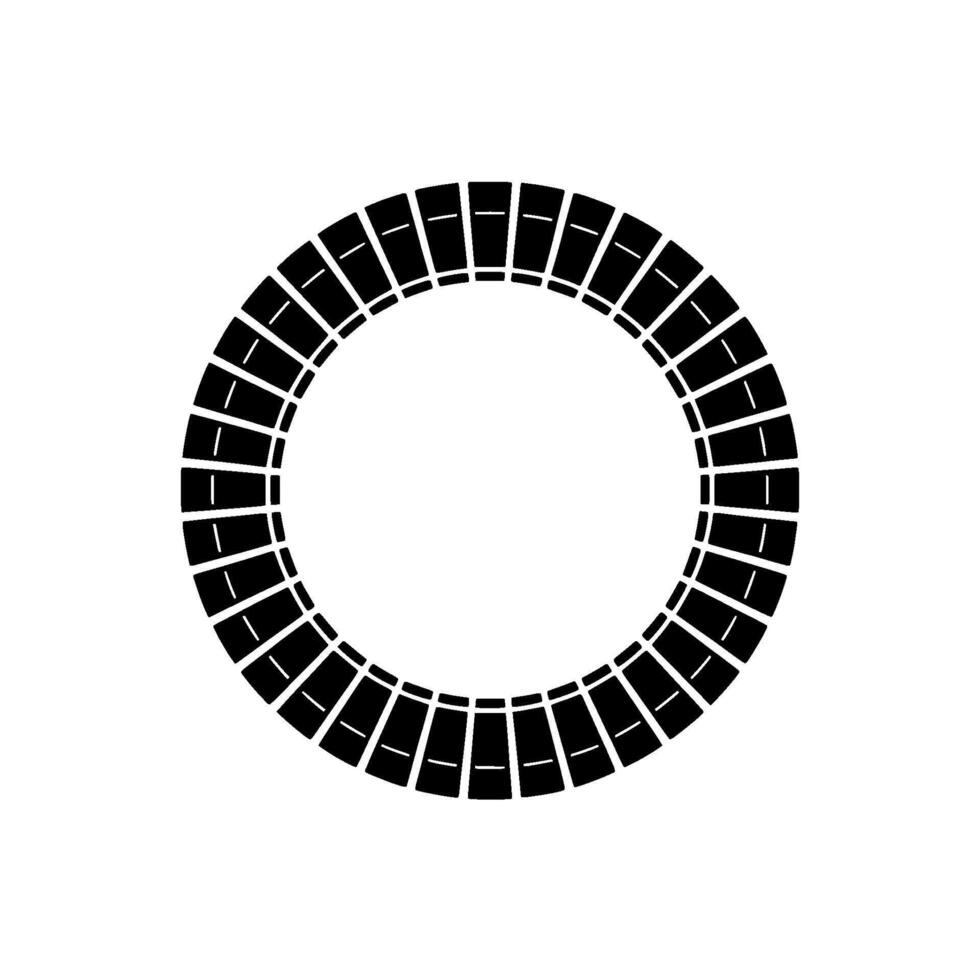 Geometric Ring , Abstract Black and White Pattern on Light Grey Background vector