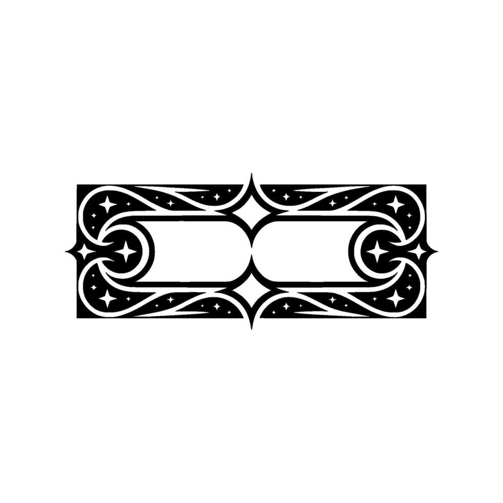 Ornate Celestial Frame Black White Border vector