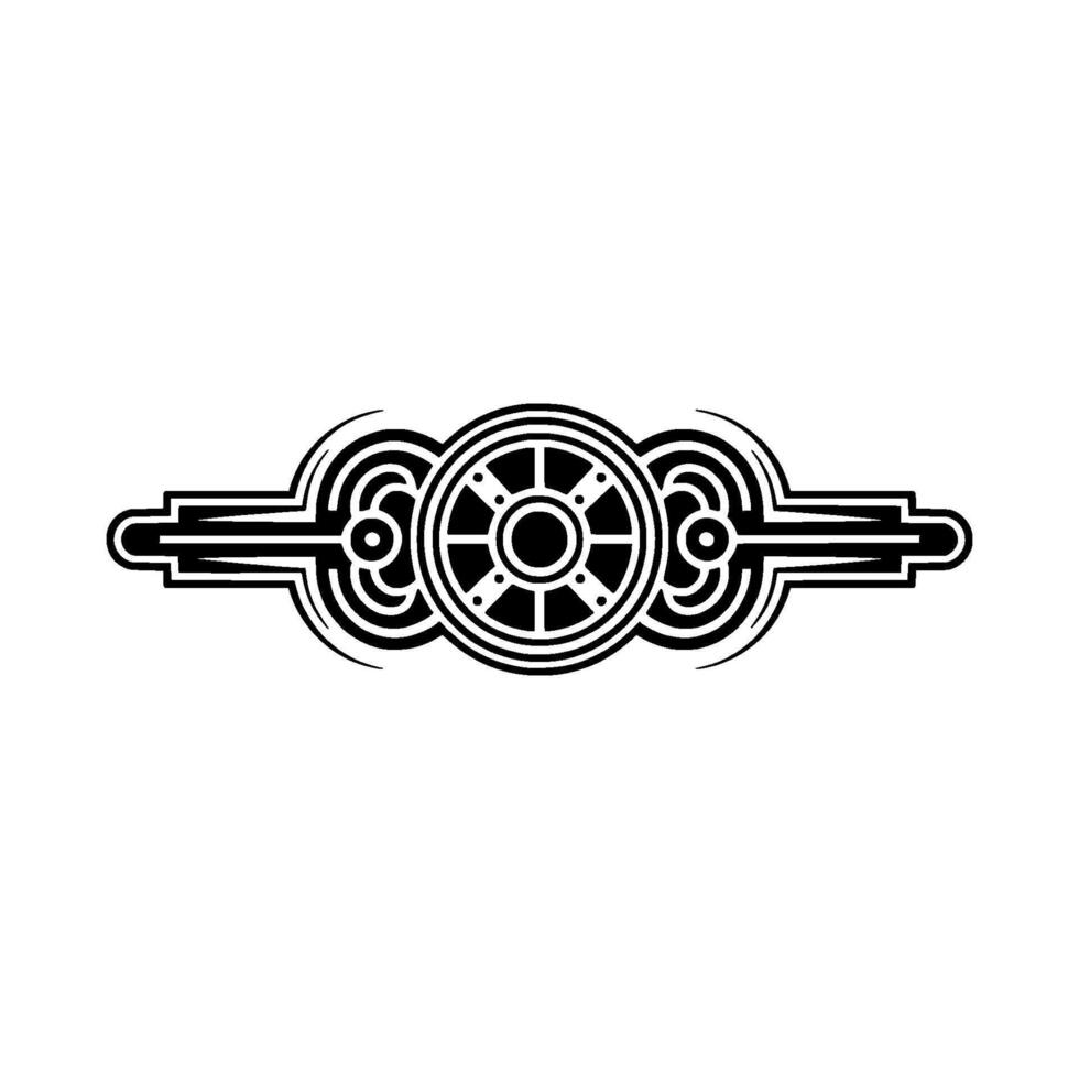 Art Deco Ornamental Element in Black and White vector