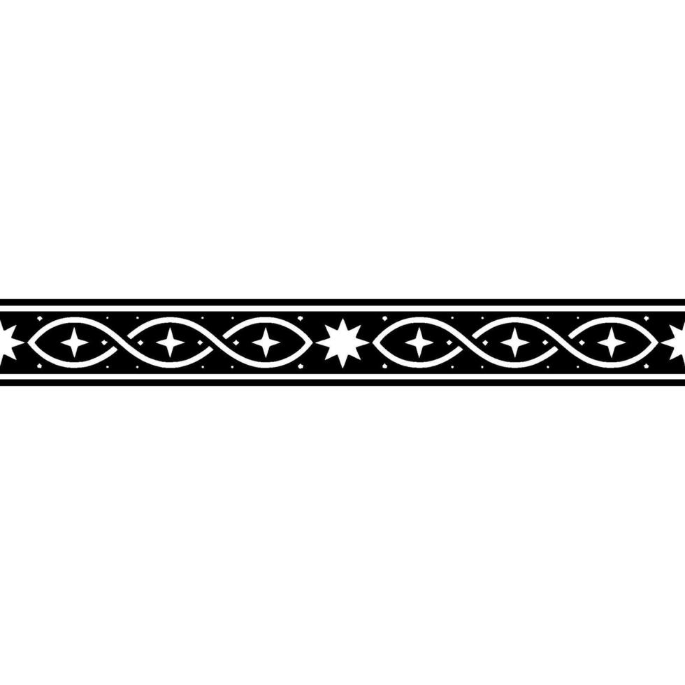 Decorative Border Ornament with Stars and Intertwined vector